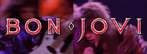 Bon Jovi Poster Man Playing Guitar And Singing GIF