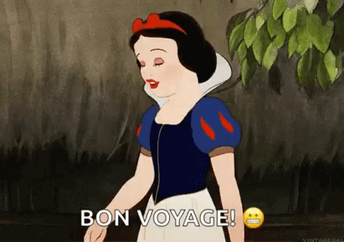 Bon Voyage Snow White Waving GIF