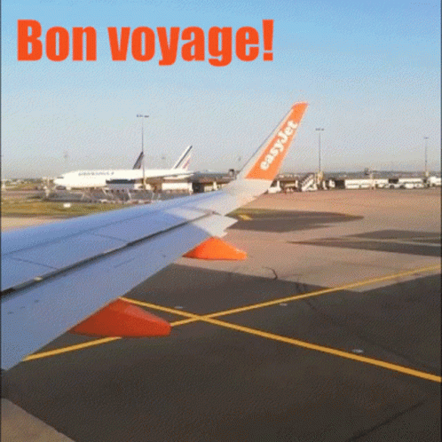 Bon Voyage Airplane Taking Off GIF
