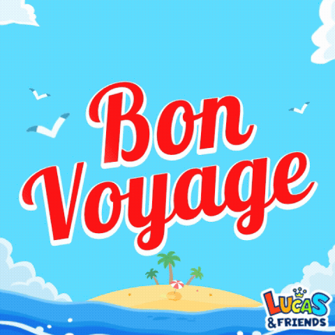 Bon Voyage Plane On Air Moving Art GIF