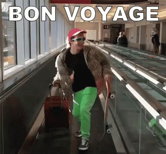 Bon Voyage Shimmying At The Airport GIF