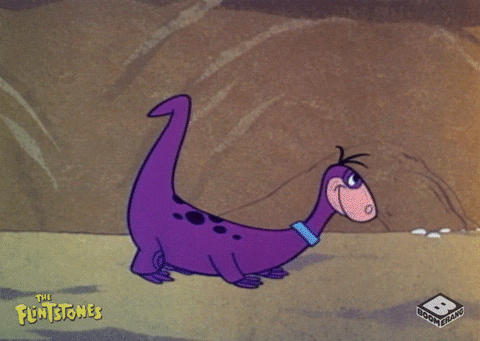 Bone Dino Running Away The Flintstones GIF
