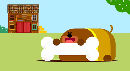 Bone Licking Animated Dog Hey Duggee GIF