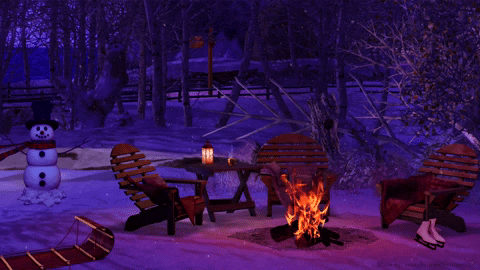 Bonfire Fire Snow GIF