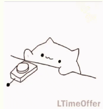 Bongo Cat Pressing Explosion Button GIF