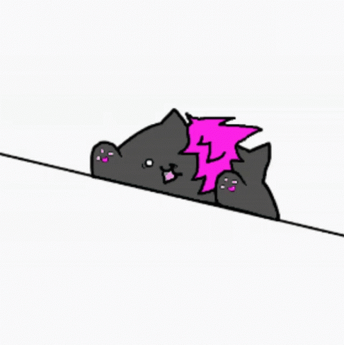 Black Emo Bongo Cat Purple Hair GIF