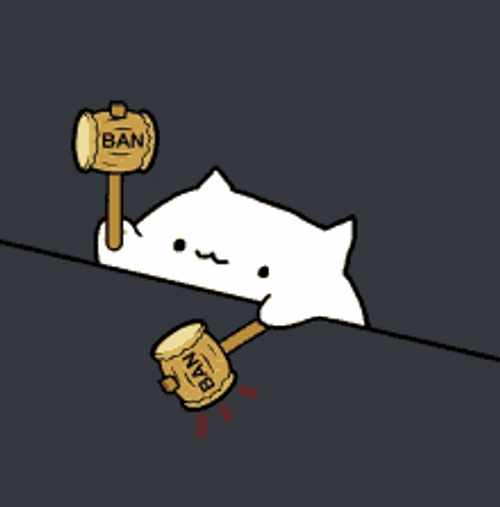 Bongo Cat Cute Fast Smash Ban Hammer GIF