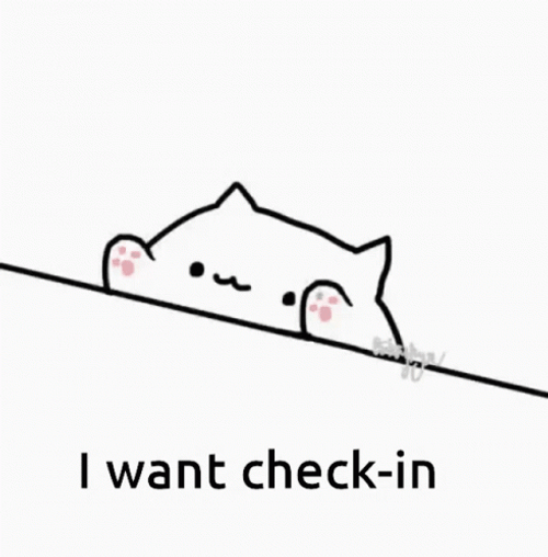 Bongo Cat I Want Check-In GIF