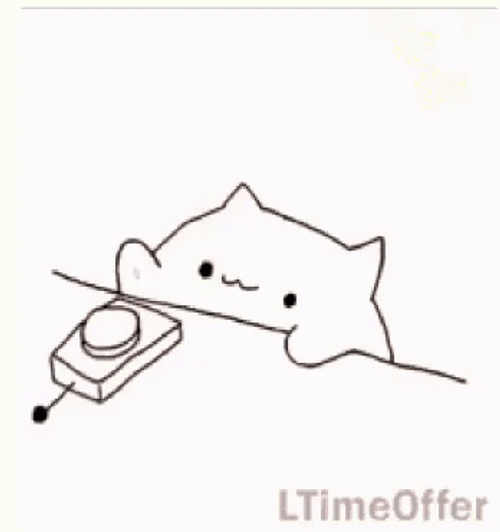 Bongo Cat Pressing Explosion Button GIF