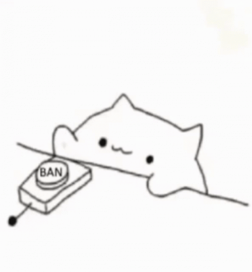 Bongo Cat Pushing Ban Button GIF