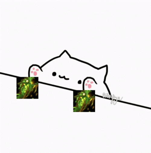 Bongo Cat Tapping Green Trinket GIF
