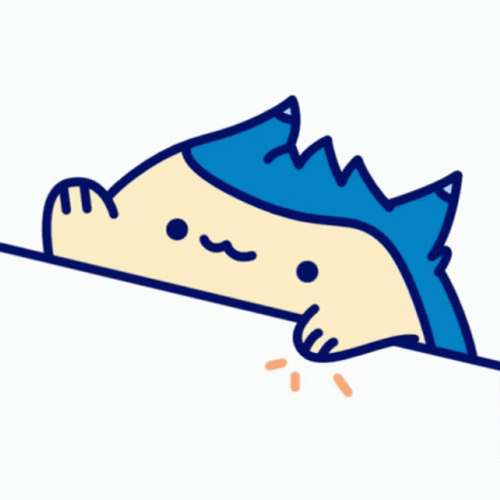 Bongo Cat With Blue Hair GIF