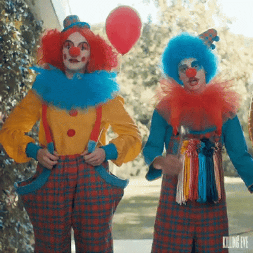Bonjour Two Clown GIF