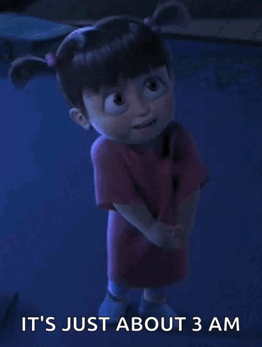 Boo From The Movie Monsters Inc Is Standing In The Dark GIF