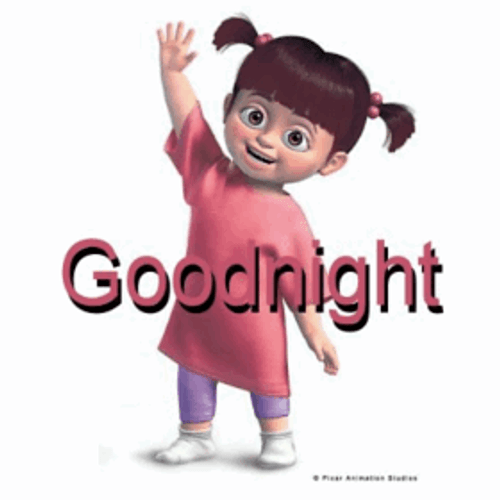 Boo Monster Inc Waving Have A Good Night GIF