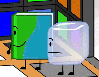 Book and Ice Cube Standing