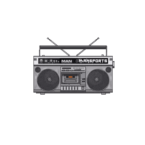 Boombox with Sound Text
