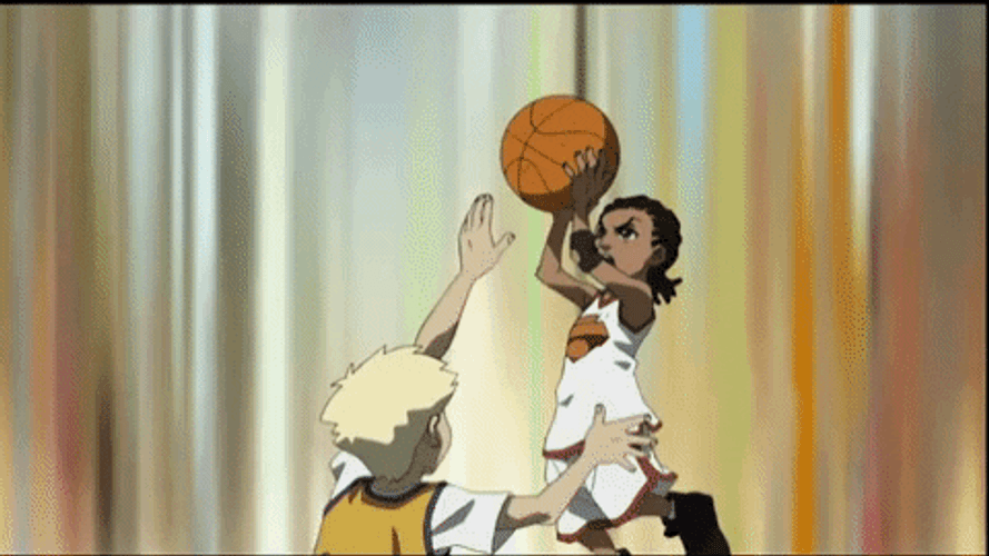 Boondocks Riley Freeman Playing Basketball GIF
