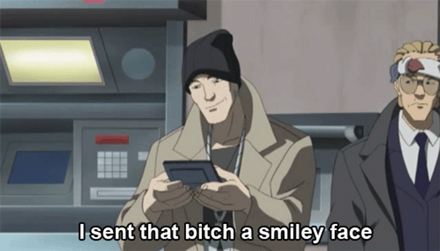 Boondocks Texting Smiley Faces GIF