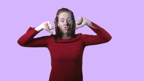 Woman In Sweater Booo Thumbs Down GIF