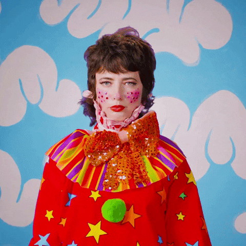 Sarah Sherman The Clown Giving Booo Thumbs Down GIF