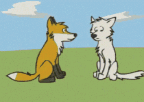 Cartoon Fox Pair Giving Boop GIF