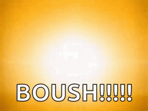 Boosh Text on Yellow Background