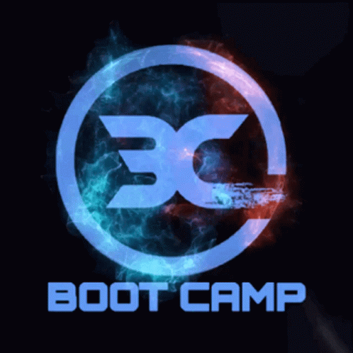 Boot Camp Logo Blue And Red Circle GIF