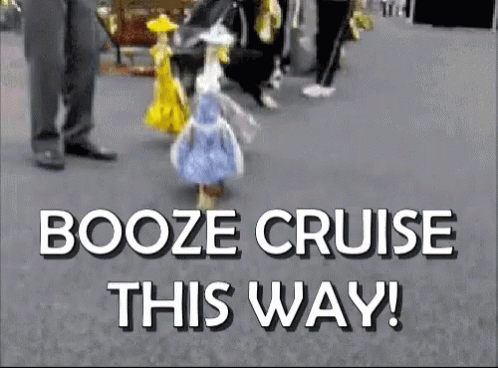 Booze Cruise This Way Sign With Duck