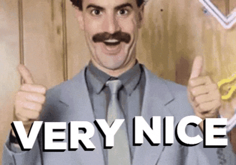 Borat With Mustache Thats Very Nice Thumbs Up GIF