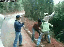 Men Swinging At The Border GIF