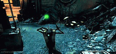Robot Officer Patrolling Arkham City Border GIF