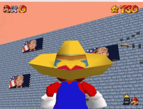Super Mario Trump On Border Meme GIF