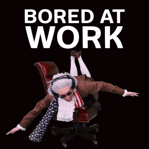 Bored at Work Poster with Man in Chair