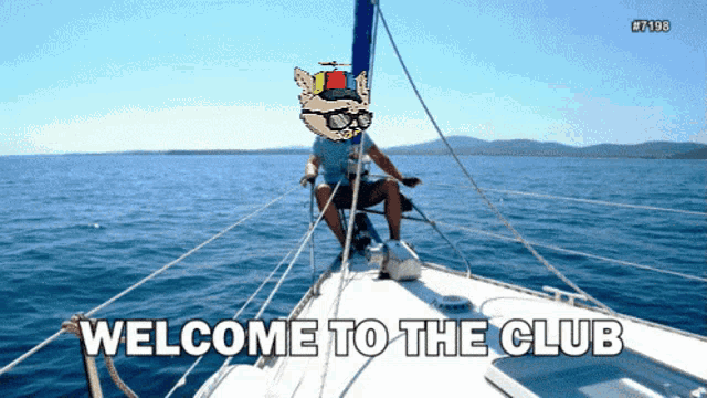 Bored Cat Boat Club Gif GIF