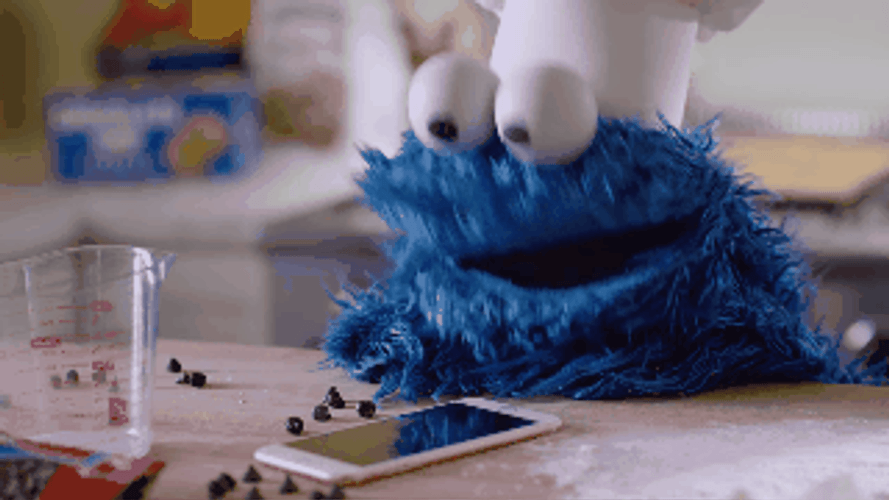 Bored Cookie Monster GIF.