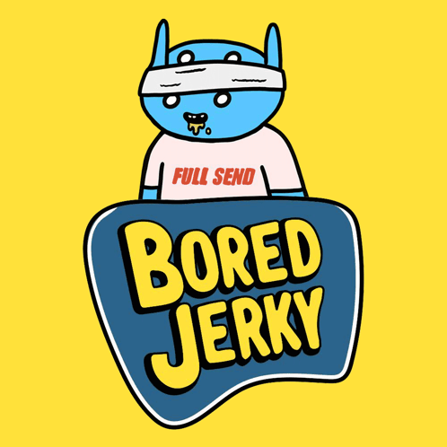 Bored Jerky Logo With Cartoon Character GIF