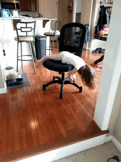 Bored Kid In Office Chair GIF