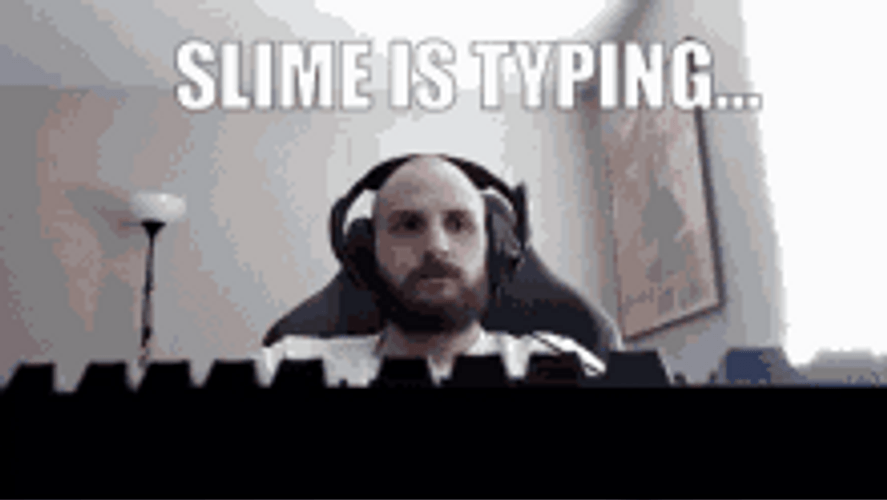Bored Man Slime Typing GIF