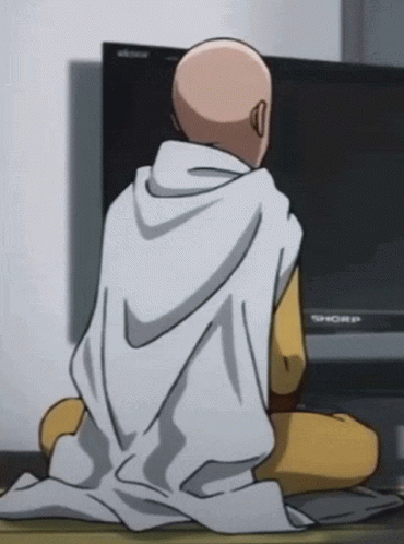 Bored Saitama Sitting On The Mat GIF