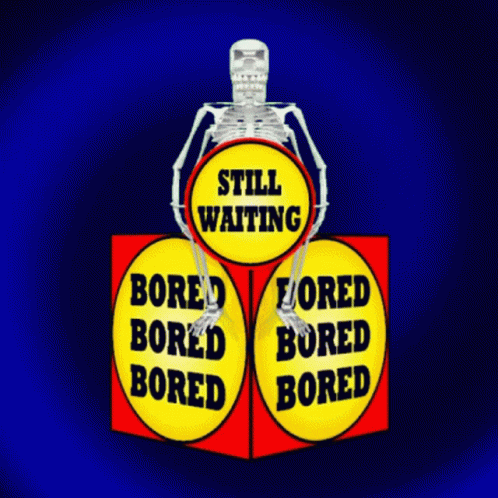 Bored Skeleton Waiting Patiently GIF