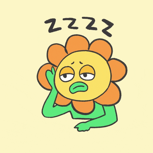 Bored Sleepy Sunflower GIF