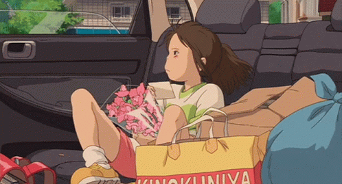 Bored Spirited Away Car Anime GIF