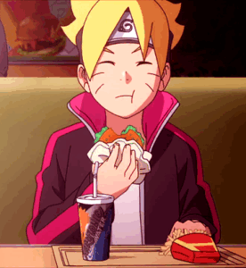 Boruto Happy Eating GIF