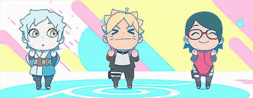 Boruto Mitsuki Sarada Chibi GIF