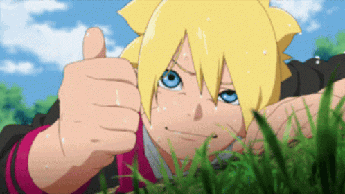 Boruto Shaking Thumbs Up GIF