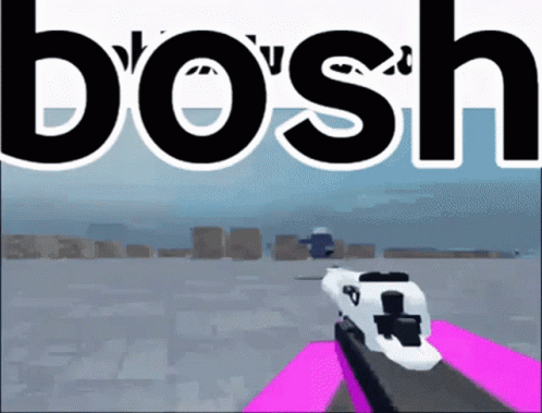 Bosh Video Game With White Gun GIF