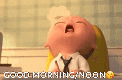 Boss Baby Good Morning Work Reaction GIF