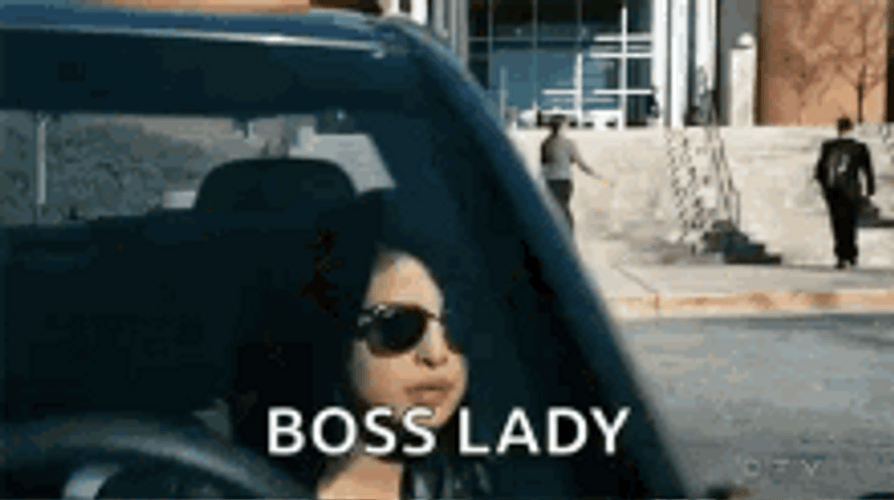 Boss Lady Getting Off Car GIF