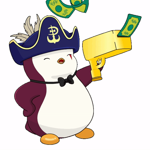 Boss Makes A Dollar I Make A Dime Penguin Money Shooter GIF